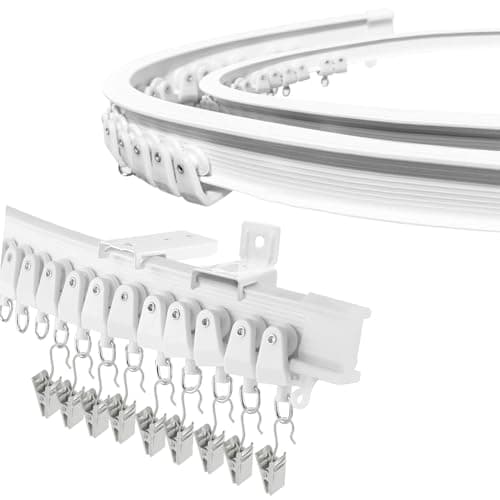 Image of Flexible Curtain Rail Track 3m/9.84ft, Bendable Ceiling Curtain Track Bay Window, Curtain Rails Tracks and Fittings for Room Divider, Shower Curtain Tracks Rail, Ceiling Mount Bay Window Curtain Pole