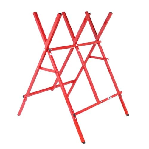 Image of Log Horse 100KG RocwooD Max 30cm Logs 6.3KG Weight Serrated Teeth Foldable Red 70 x 65 x 90cm Lightweight Chainsaw Heavy Duty Powder Coated Steel Easy Assemble