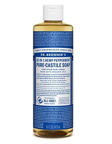 Image of Dr Bronner's - Peppermint - Pure Castille Liquid Soap - 16 oz/473 ml