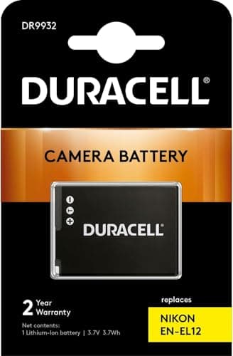 Image of Duracell Premium Analog Nikon En-EL12 Battery for CoolPix AW100 P310 S9900 3.7V 1000mAh,Black