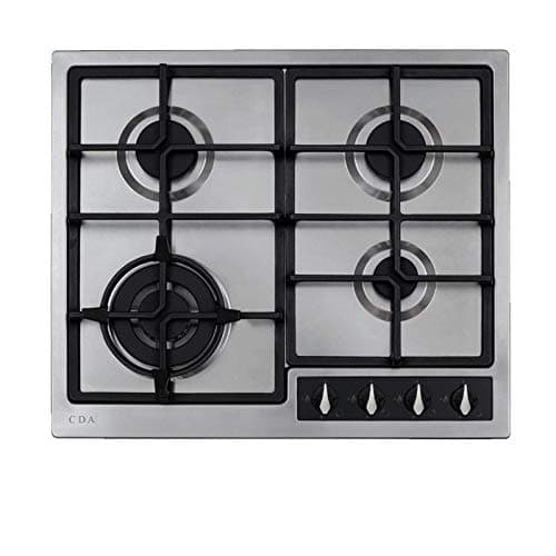 Image of 60cm Stainless Steel 4 Burner Gas Hob With Cast Iron Supports & FFD