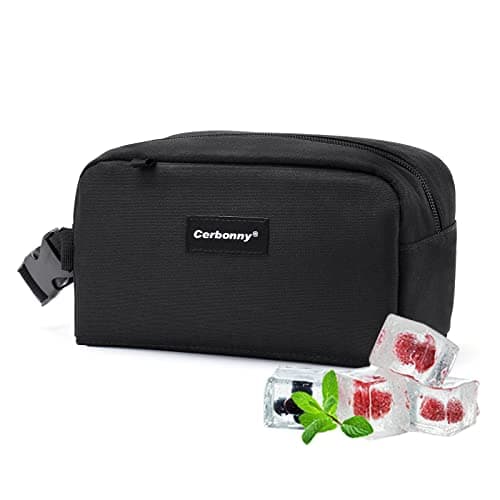 Image of Cerbonny Small Cooler Bag Freezable Lunch Bag for Work School Travel,Small Insulated Bag for Kids/Adults,Freezer Lunch Bags,Mini Lunch Bag Fit for Yogurt,Suit for 3+(Black)