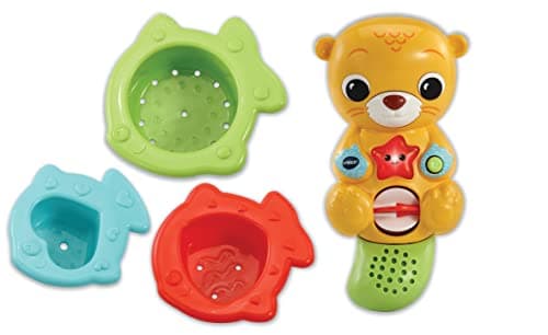 Image of VTech Splashing Fun Otter, Bath Toy for 1 Year Olds + Sensory Bathtub Toy with Lights, Music & 3 Pouring Accessories, Bath Time Gift for Babies & Infants 1, 2, 3 years +, English version