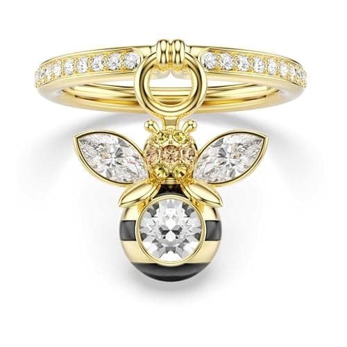 Image of Swarovski Idyllia Motif Ring, Mixed Cuts, Bee, Multicolored, Gold-Tone Plated