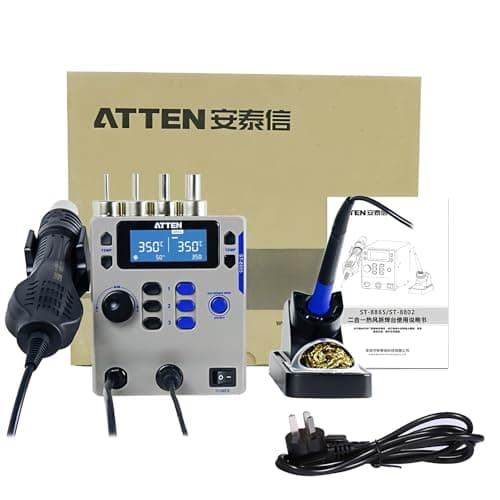 Image of ATTEN Hot air Gun and Soldering Station 2-in-1 AT8586 Lead-free Constant Temperature Adjustable Soldering Station