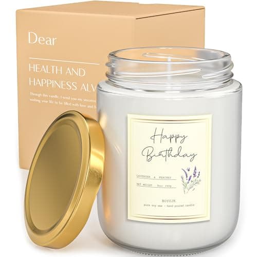 Image of Boyujk Scented Candles Gift Set for Women: 30th, 40th, 50th, 60th Birthday Gifts for Mum, Friend, Wife with Blessing Tags (260g)