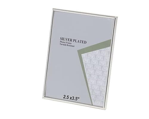 Image of 2.5 x 3.5-inch Silver Thin Edge Single Photo Frame Stands Both Ways - Velveteen Backing - Tarnish Resistant (2.5 x 3.5-inch)