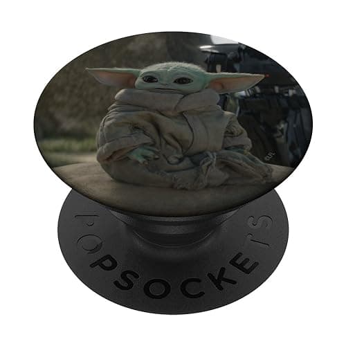 Image of PopSockets Star Wars The Mandalorian the Child on Seeing Stone PopSockets PopGrip: Swappable Grip for Phones & Tablets