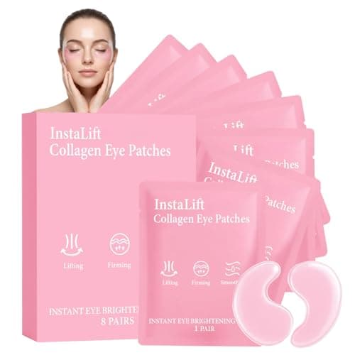 Image of 8 Pairs Instalift PDRN Eye Masks - Korean Eye Patches - Collagen Eye Patches for Puffy Eyes & Dark Circles - Lifting & Firming Under Eye Masks - Under Eye Gel Patches for Wrinkles & Fine Lines