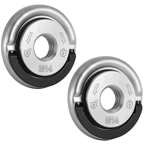 Image of 2 PCS Angle Grinder Attachments M-14 Angle Grinder Flange Nut Thread Flange Nut 45mm Alloy Steel Replacement Fast Locking Retaining Flange-Nut, Self Locking Quick Release Pressure Plate Fastener