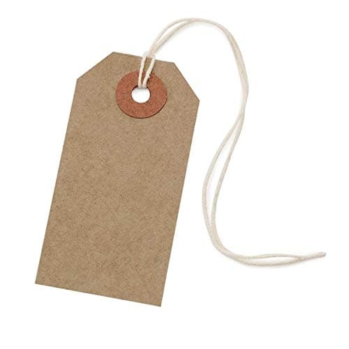 Image of 1000 Pack - 108 x 54mm Brown Buff Strung Tags 977299
