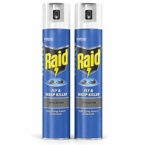 Image of Raid Rapid Action Fly, Wasp & Mosquito Killer Aerosol Spray Duo Pack 2x300ml