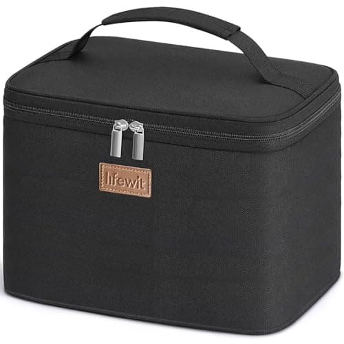 Image of Lifewit Insulated Lunch Bag for Men Women, Thermal Lunch Box Adults, Small Cool Bag Lunch Pail, Waterproof Reusable Cooler with Soft Handle for Work Picnic, Black, 9L