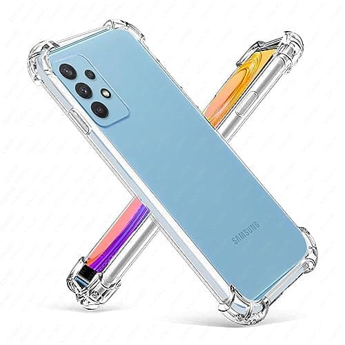 Image of Hually Case for Samsung Galaxy A32 5G (6.5-inch), Crystal Clear Shockproof, Ultra Thin Flexible TPU & Hard PC Cover for Samsung Galaxy A32-5G
