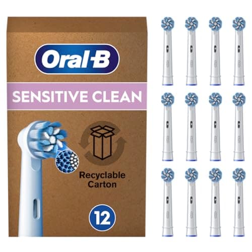 Image of Oral-B Pro Sensitive Clean Original Electric Toothbrush Head, X-Shaped & Extra Soft Bristles for Gentle Brushing & Plaque Removal, Pack of 1 (12 Count) Toothbrush Heads, Suitable for Mailbox, White