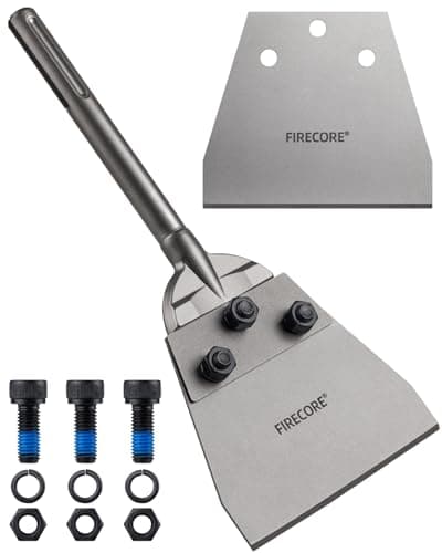 Image of Firecore SDS MAX Floor Scraper Set 320mm × 140mm – SDS Chisel with Replacement Scraper | Heavy Duty Adhesive Remover for Floors
