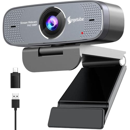 Image of Angetube 1080P Webcam for PC Streaming Camera Autofocus with Computer Camera 1080P 30FPS Web Cam Built-in Microphone Web Cam 78°FOV, Plug&Play Laptop Webcam w/Zoom/Teams/Skype/Google Meet