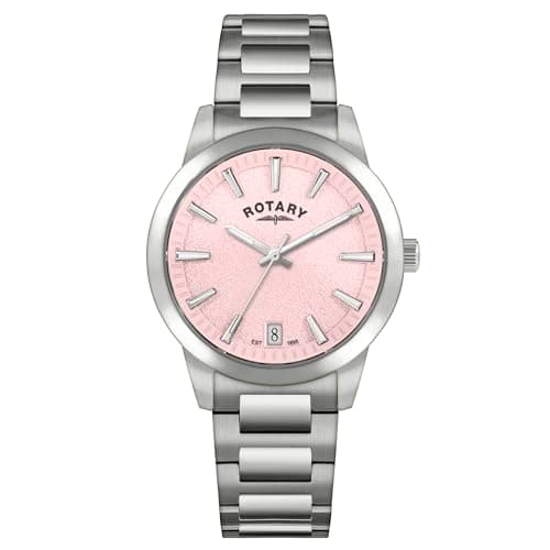 Image of Rotary Ladies Heritage Pink Dial Stainless Steel Bracelet Watch