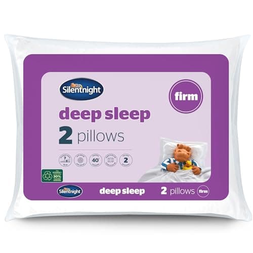 Image of Silentnight Deep Sleep Firm Pillows 2 Pack - Support Side Sleeper Pillow with Fibre Core Firmer Comfortable Supportive Bed Pillow - For Neck and Shoulder Pain - Hypoallergenic - Pack of 2