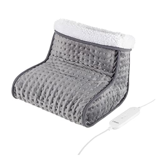 Image of Carmen Core C81150 Electric Heated Foot Warmer with 4 Heat Settings, Fleece Lining, 85W, Grey