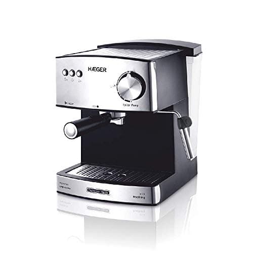 Image of HAEGER Expresso ITÁLIA Espresso Coffee Maker with Italian High Pressure Pump 15 Bar, 850W Power, 1.6L Capacity Alloy Boiler in Molded Stainless Steel, Variable Steam Setting, Detachable Water Tank,