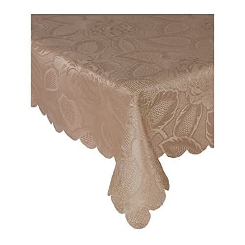 Image of Emma Barclay Damask Rose - Jacquard Table Cloth in Coffee - 70x108 (178x274cm)