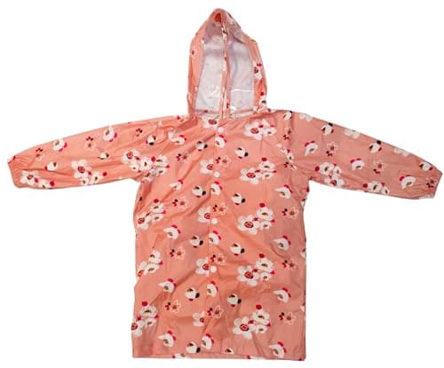 Image of REDCUB Kids’ Hooded Poncho - Waterproof Lightweight Raincoat for Toddlers Boys Girls Rain Jacket Coat Holidays Festivals Outdoors 3-4 Years (UK, Age, One Size, 4 Years, Regular, Flowers)