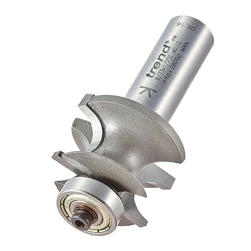 Image of Trend Professional Bearing Guided Corner Bead Router Cutter, 1/2 Inch Shank, 31.9mm Cut Diameter, 16mm Bearing Diameter, 7mm Radius, 9/73X1/2TC