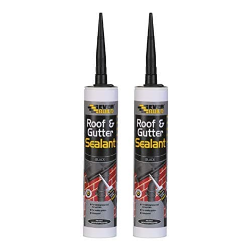 Image of Everbuild 2 X Roof & Gutter Sealant Black 310ml EVBROOFBL