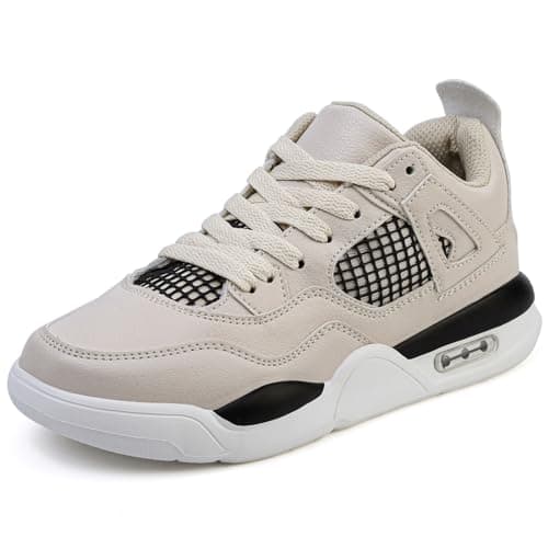 Image of GOGOUP Boy's Trainers Kids School Gym Tennis Shoes Girls Outdoor Running Sneakers Children Trekking Breathable Lightweight Walking Shoes Beige 12 UK