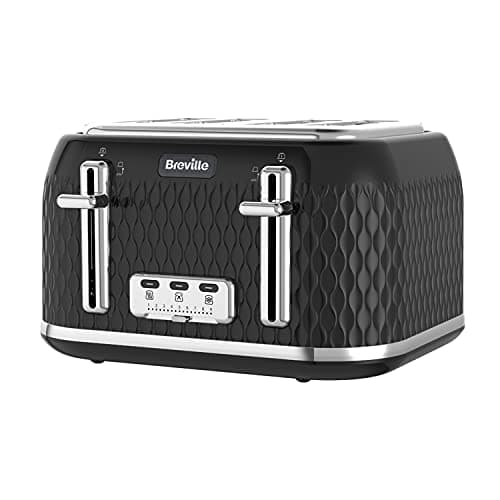 Image of Breville Curve 4 Slice Toaster with High Lift & Wide Slots | Black & Chrome [VTT786]