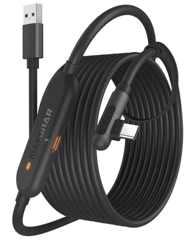 Image of Maxonar VR Charging Link Cable 5m (Next-Gen Chip) USB C Cable Compatible with Meta Quest 3S/Quest 3/Oculus Quest 2/Pico 4 and PC VR Headset Steam VR Accesorios 5Gbps High Speed USB 3.0 (Black)