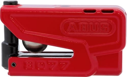 Image of ABUS Brake Disc Lock Granit Detecto XPlus 8077 2.0 - Motorcycle Lock with Alarm and Intelligent Pre-Alarm - Made of Hardened Steel - for the Protection Motorcycles - Red
