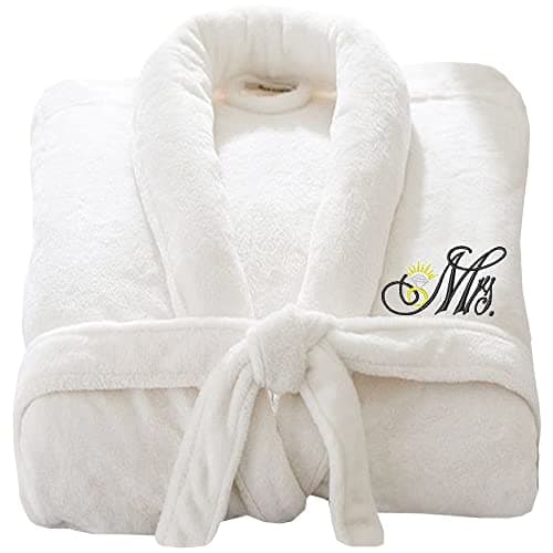 Image of Stars and Stripes Wedding Bathrobe Mr and Mrs Embroidery logo on Bathrobes Terry Towel Bathrobe Terry Towel 100% COTTON UNISEX brand Bathrobe L/XL - MR