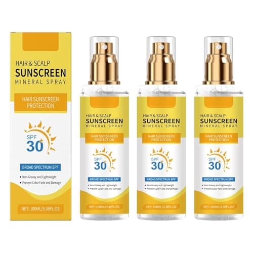 Image of Scalp Sun Protection Spray, Scalp Spf 30+ Mineral Sunscreen UV Hair Protector Spray, Non-Greasy Uv Protection, Prevent Hair Color Fade/Dryness, Suitable For Hiking/Beach/Running (3)