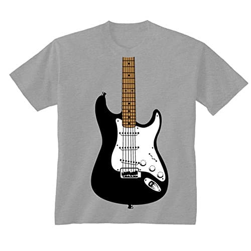 Image of Youth Kids Childrens Electric Guitar Image T-Shirt Heather Grey 9-11 Years (L)