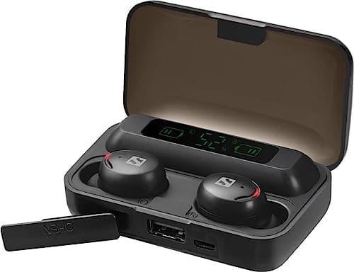 Image of Sandberg Bluetooth Earbuds + Powerbank | Wireless Earphones with Microphone | Included Charging Case + Power Bank 2000 mAh | Charge Earbuds Phones Tablet | Bluetooth In-Ear Headphones | Touch Control
