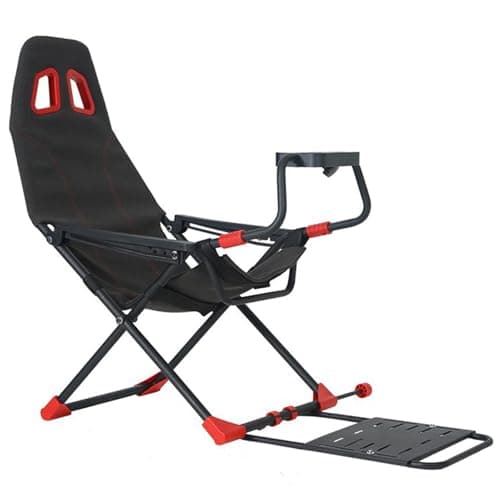 Image of Racing Simulator Cockpit with Adjustable Wheel Stand & Ergonomic Seat | Foldable Design for Xbox One, PS4, and PC