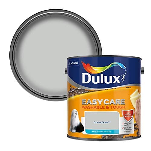 Image of Dulux 403201 Easycare Washable & Tough Matt Emulsion Paint For Walls And Ceilings - Goose Down 2. 5 Litres