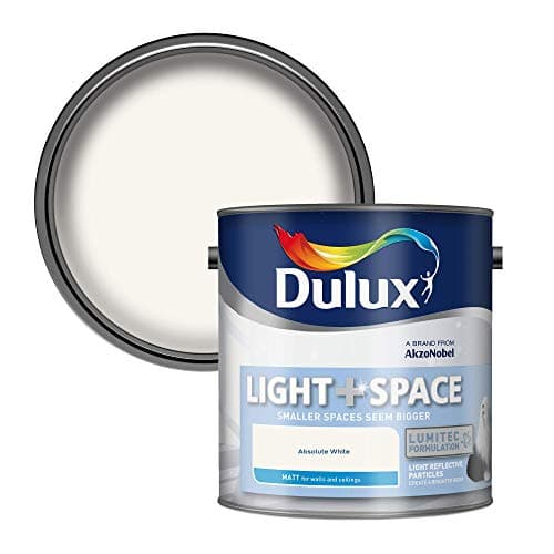 Image of Dulux Light and Space Matt Emulsion Paint For Walls And Ceilings - Absolute White 2.5 Litres