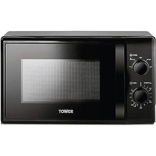 Image of Tower T24034BLK Microwave – Multi-Function Manual Microwave Oven 20 L, 700 W, with 5 Power Levels and 35 Minute Timer, Black