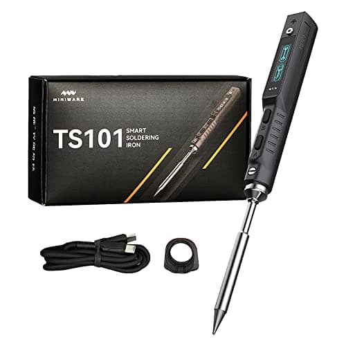 Image of TS101 Soldering Iron Kit, 65W Smart Portable TS100 Upgraded Soldering Iron, Temperature Control 50-400℃, with USB Type C & DC 5525 Port, OLED Display, Adapter for DC 9-24V/PD3.0 9-24V Power Supply