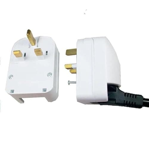 Image of Schuko to UK 3 Pin Plug Converter 13A Fused – Permanent EU to UK Conversion Plug with Earth – BS1363 Safety Compliant – Mr. Gadget’s Solutions (White)