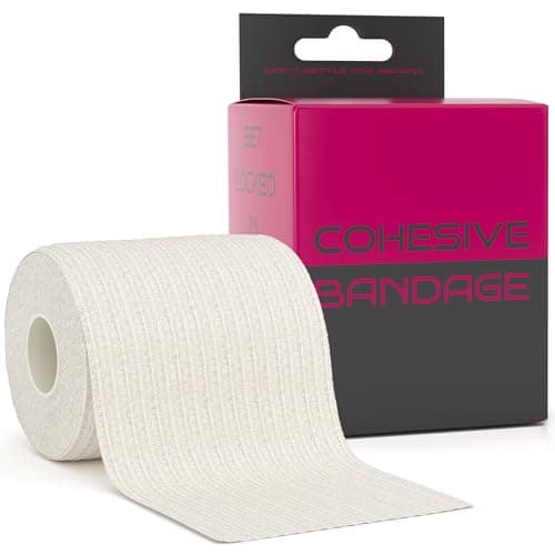 Image of Cohesive Bandage 7.5cm x 4.5m - Self Adhesive Bandage Tape for Injury Recovery, Compression & Ankle Support - Elastic, Sweat-Resistant, Breathable - for Joints, Wrists, Knees & More (White, 1 Roll)