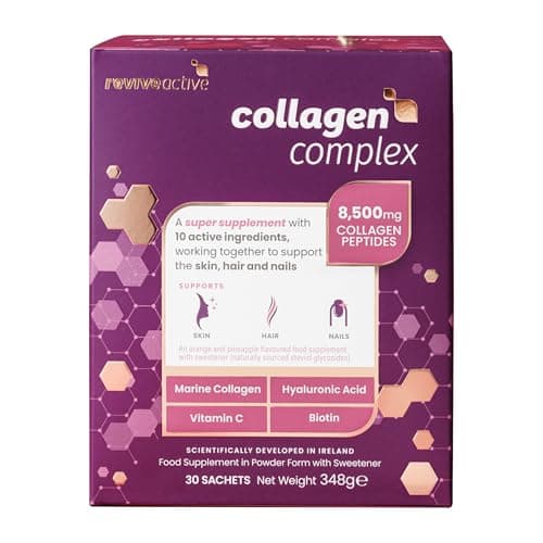 Image of Revive Active Collagen Complex, 8,500mg Marine Collagen with Hyaluronic Acid, 5 Vitamins & 3 Minerals to Support Skin, Hair and Nails, 1 Daily Sachet, 30 Day Supply