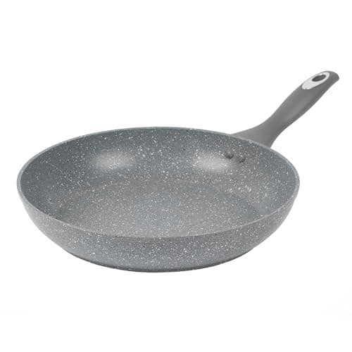 Image of Salter BW02764G Marblestone 28 cm Frying Pan – Non-Stick, Healthy Marble Effect Pan, PFOA-Free, Corrosion Resistant Forged Aluminium, Suitable for All Cooking Hobs, Dishwasher Safe, Stay Cool Handle