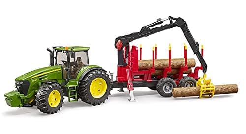 Image of John Deere 7930 Tractor with Forestry Trailer and 4 Logs