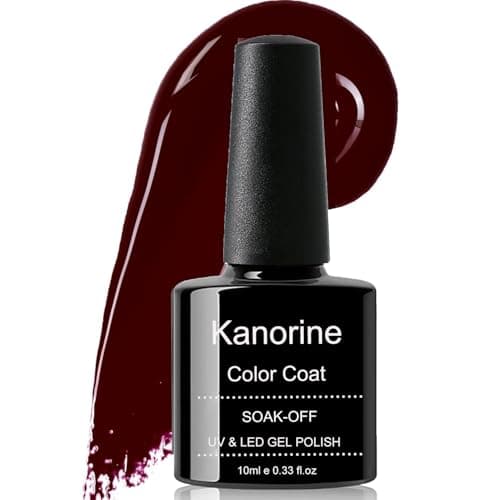 Image of KANORINE Burgundy Red Gel Nail Polish Color Coat Soak-Off UV/LED dark Red Colour Gel PolishNail Art 10ml