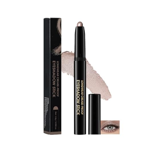Image of Champagne Shimmer Waterproof Eyeshadow Stick & Eyeliner Pencil - Smudge Proof Longwear Cream Shadow Crayon, Easy Glide 2 in 1 Eye Makeup for Mature Eyes, Daily Wear & Travel Use, Pearl Glow Look