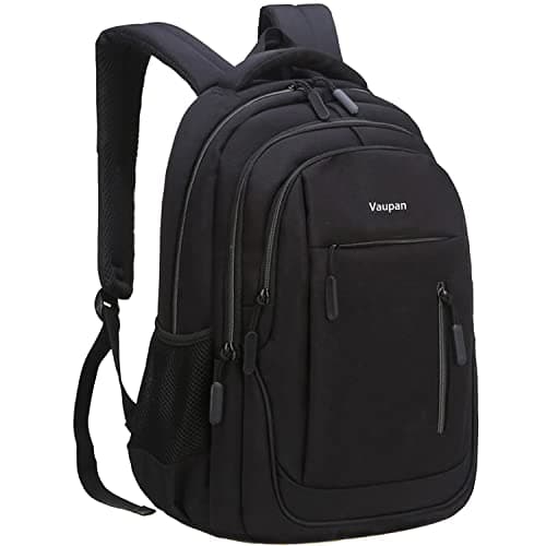 Image of Vaupan Business Travel Laptop Backpack, Water Resistant College School Computer Bag Gifts with USB Charging Port for Men & Women Fits 15.6 Inch Notebook (Black)